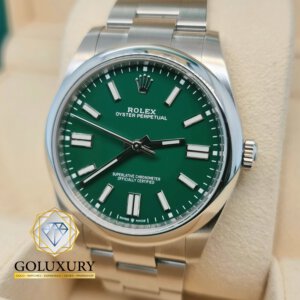 רולקס אויסטר פרפטואל לוח ירוק 41 מ"מ Rolex Oyster Perpetual 41mm Green 124300