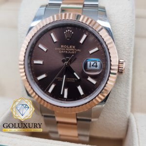 רולקס דייטג'סט משולב רוז גולד שוקולד דגם 126331 ROLEX DATEJUST TWOTONE ROSE CHOCOLATE