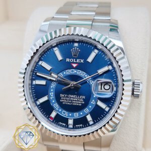 רולקס סקיידוולר פלדה לוח כחול דגם 326934 Rolex Sky Dweller 42mm Blue Index