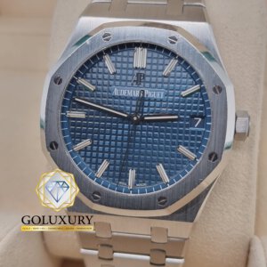 אודמר פיגה רויאל אוק כחול 15500ST.OO.1220ST.01 AUDEMARS PIGUET BLUE DIAL