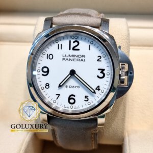 פנראי לומינור אוטומט לוח לבן Panerai PAM00561 – Luminor Base 8 Days Manual-winding White Dial 44 mm