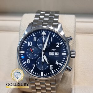 שעון שפהאוזן אי.דבליו.סי IWC Pilot Le Petit Prince Blue 43mm Watch Stainless Steel IW377714 Chronograph