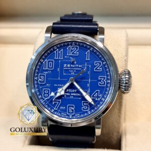 שעון זניט לוח כחול אקסטרא ספיישל לימטד אדישן Zenith Pilot Type 20 Blue Print Extra Special Automatik 45mm Limited