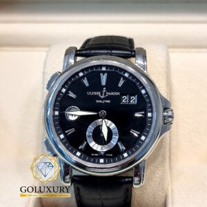 יוליס נרדין Ulysse Nardin Dual Time Black Dial Stainless Steel