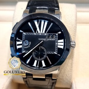 יוליס נרדין Ulysse Nardin Executive Dual Time Black Dial Stainless Steel Rubber 43mm 243-00