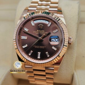 רולקס דידייט לוח שוקולד יהלומים דגם ROLEX DAYDATE CHOCOLATE DIAMOND DIAL 228235